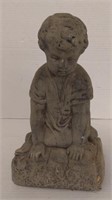 Curious child stone garden statue