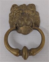 Lion brass door knocker
