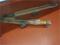 2 WOODEN WHEELER ROLLER