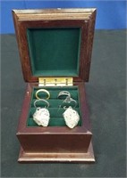 Ring Box with 4 Rings, Pair of Earrings