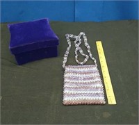 Lush Shades of Lavender Beaded Purse with Box