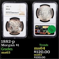 1882-p Morgan $1 Graded ms63