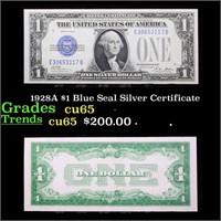 1928A $1 Blue Seal Silver Certificate Grades Gem C