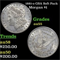 1881-o GSA Soft Pack Morgan $1 Grades Choice AU