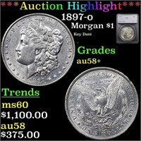 *Highlight* 1897-o Morgan $1 Graded au58+
