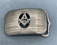 Small Sterling Silver Masons Belt Buckle
