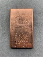 1/2 Pound 7.35ozt .999 Copper Ingot