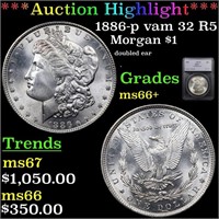 *Highlight* 1886-p vam 32 R5 Morgan $1 Graded ms66
