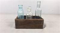Old Bottles & Wood Box