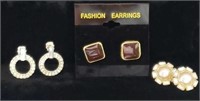 3 Pair Pierced Earings