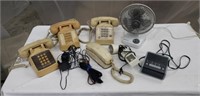Old Push Button Phones, Alarm Clock, light and