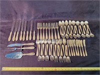 76 Pieces of Stieff Rose Sterling Silver Flatware