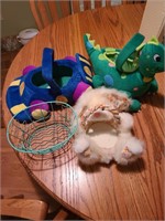 Easter Basket Lot-car, dinosaur, bunny & basket
