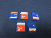 Lot of 5 SD Cards