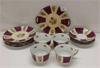 CUPS & SAUCERS - QTY 4 / SANDWICH PLATES QTY 4 /