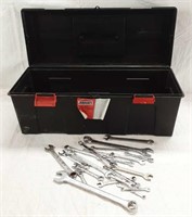 TOOL BOX WITH ASSORTMENT OF WRENCHES