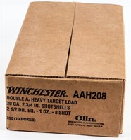 Ammo 250 Rounds Winchester 20 Gauge Double A Heavy