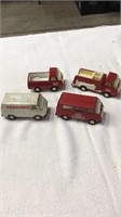 4 Tonka - fire chief, ambulance, fire truck and
