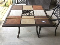 40" x 40" Metal Patio Table w/Ceramic Tile Top