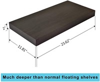 12" Deep Floating Wall Shelf, Espresso