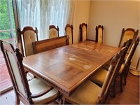 Very Large Dining Room Table & 10 Chairs