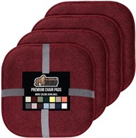 4 PK Memory Foam Chair Cushions, WIne