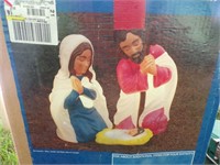 Blown Plastic. Mary, Joseph and baby Jesus