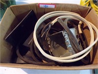 box lot of electrical wire, electric box, etc