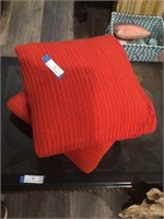 (2) DKNY Orange Throw Pillows