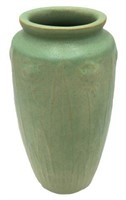 Signed Teco Floral Pottery Vase.