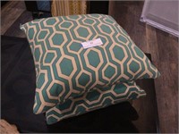 (2) Aqua Blue Decorative Throw Pillows