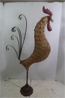 Ornate Metal Rooster on Stand-32"H