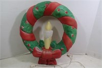 Blow Mold Lighted Christmas Wreath