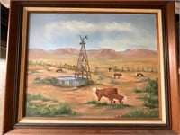 KD Baxter Pastural Landscape Oil Painting Framed