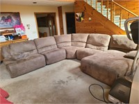 Large Suede type material Sectional Couch