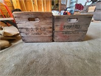 Lot of 2 Antique Wooden Crates