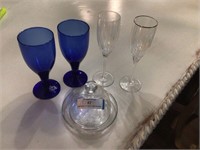 (5) Assorted Glass & Crystal Pieces