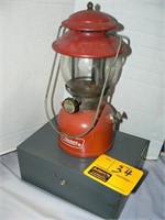 1976 RED COLEMAN LANTERN, LOCK BOX