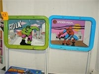 TWO 1979 TV TRAYS: HULK AND SPIDERMAN