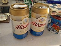 2 hanging hamms beer can displays