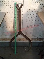 Large antique ice tongs
