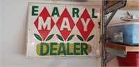 Early May seed dealer metal sign, 17 1/2" h x 24"