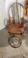 Wood rocking chair and plant cart