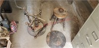 2-  Antique piano stools with glass ball claw
