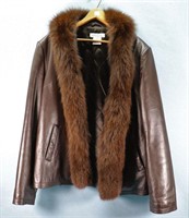 Ladies Leather & Fox Fur Jacket