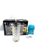 2 Troy Collection 24% Lead Crystal Pitcher 17oz