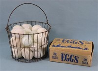 Large Lot of Blown Milk Glass Eggs