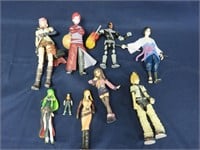 Lot of 9 Japanese Anime Game Figures