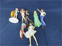 Lot of 7 Japanese Anime Game Womens Figures