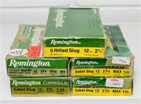 5 Boxes of 12 Guage Slugs, 2 3/4”, Various Types